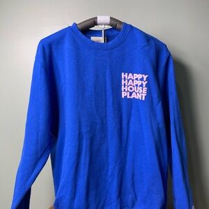 Vibrant Blue Sweatshirt with Pink Graphic